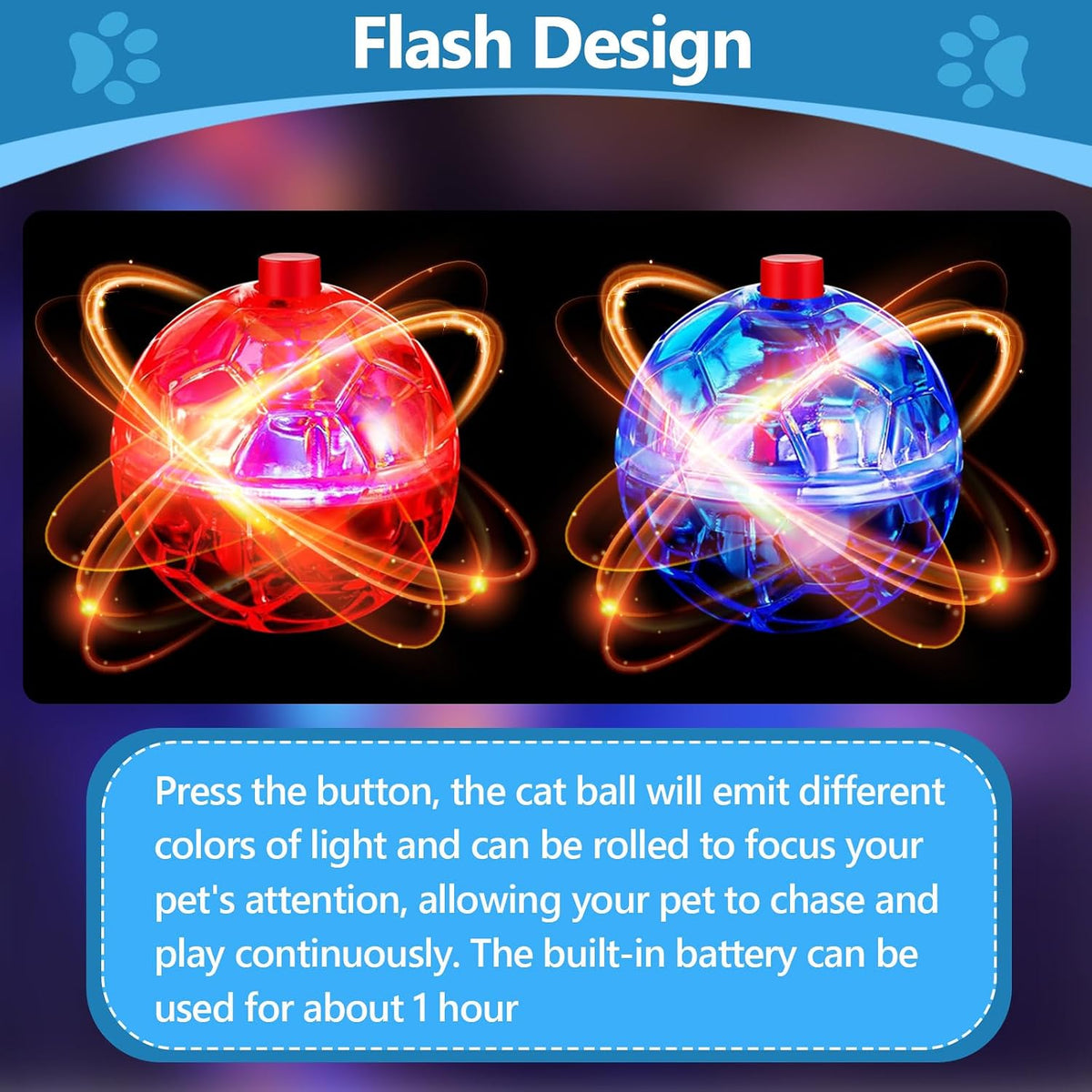 6 Pcs Cat Ball Ghost Hunting Light up Toy - Bright Color / 6 - image 4
