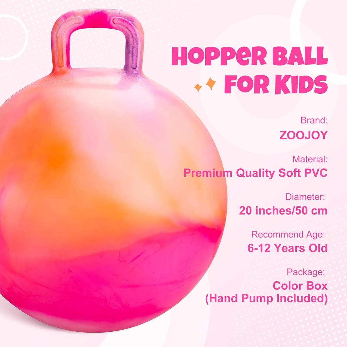 ZOOJOY 18 inch blue dinosaur hopper ball for kids with handle - view 35