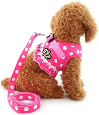 Step-in Dog Harness and Leash Set for Small Dogs - M / pink