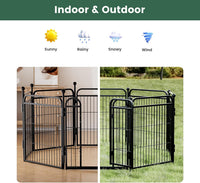 Gardner Pet Dog Playpens, 24" H 16 Panels Dog Pen Outdoor/Indoor Dog Fence Exercise Pen for Small - Black / 2 / 24"H - image 4