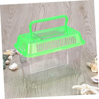 Betta Fish Tank LED Fish Tank Plastic Aquarium Gallon Fish Bowl Small Betta Tank Fish Box with Portable Goldfish Bowl Frog Suite Travel Green Portable Fish Tank Travel