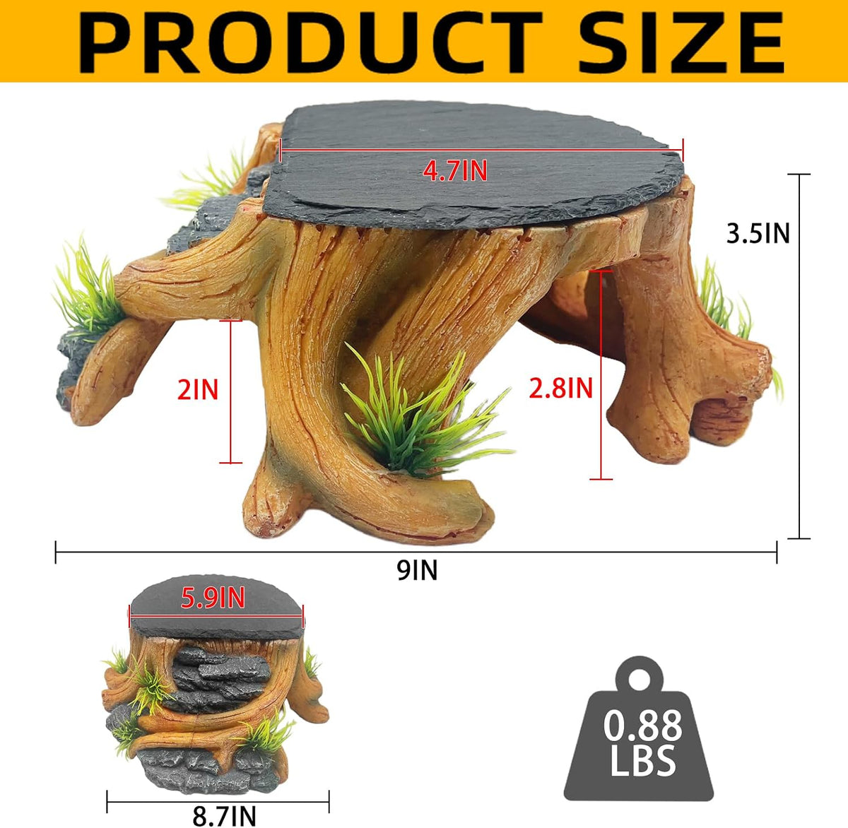 Bearded Dragon Basking Platform - M: 9×8.7×3.7 inch | Style-A - image 2