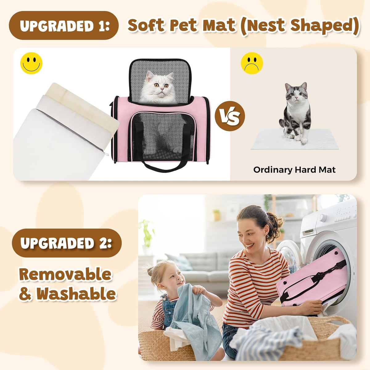 Large soft-sided cat carrier with shoulder strap, 20 x 13 x 13 inches, holds pets up to 28 lb - view 4