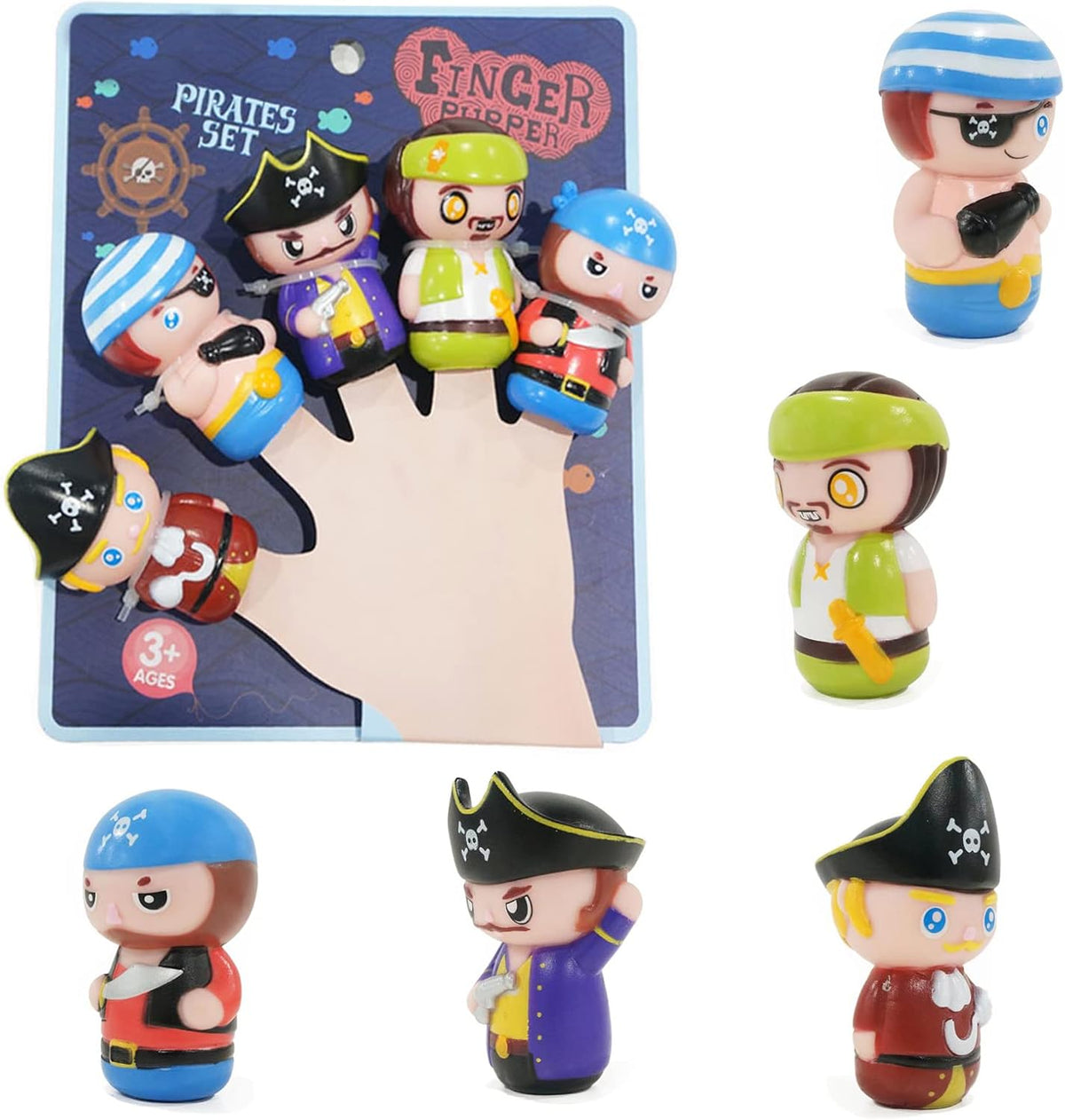 Finger Puppets for Kids, Tiny Hands Toys - Pirate A