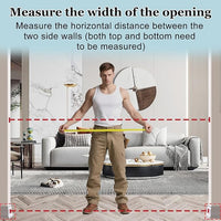 WAOWAO Triple Lock 49.21-66.54" Baby Gate Extra Wide Pressure Mounted Walk Through Swing Auto Close Safety White Metal Dog Pet Puppy for Stairs,Doorways,Kitchen