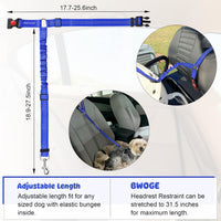 Dog Seat Belt for Car, Headrest Restraint Safety Lead, Dogs Cats – Essentials for Dogs - Dark Blue / Elastic - image 3