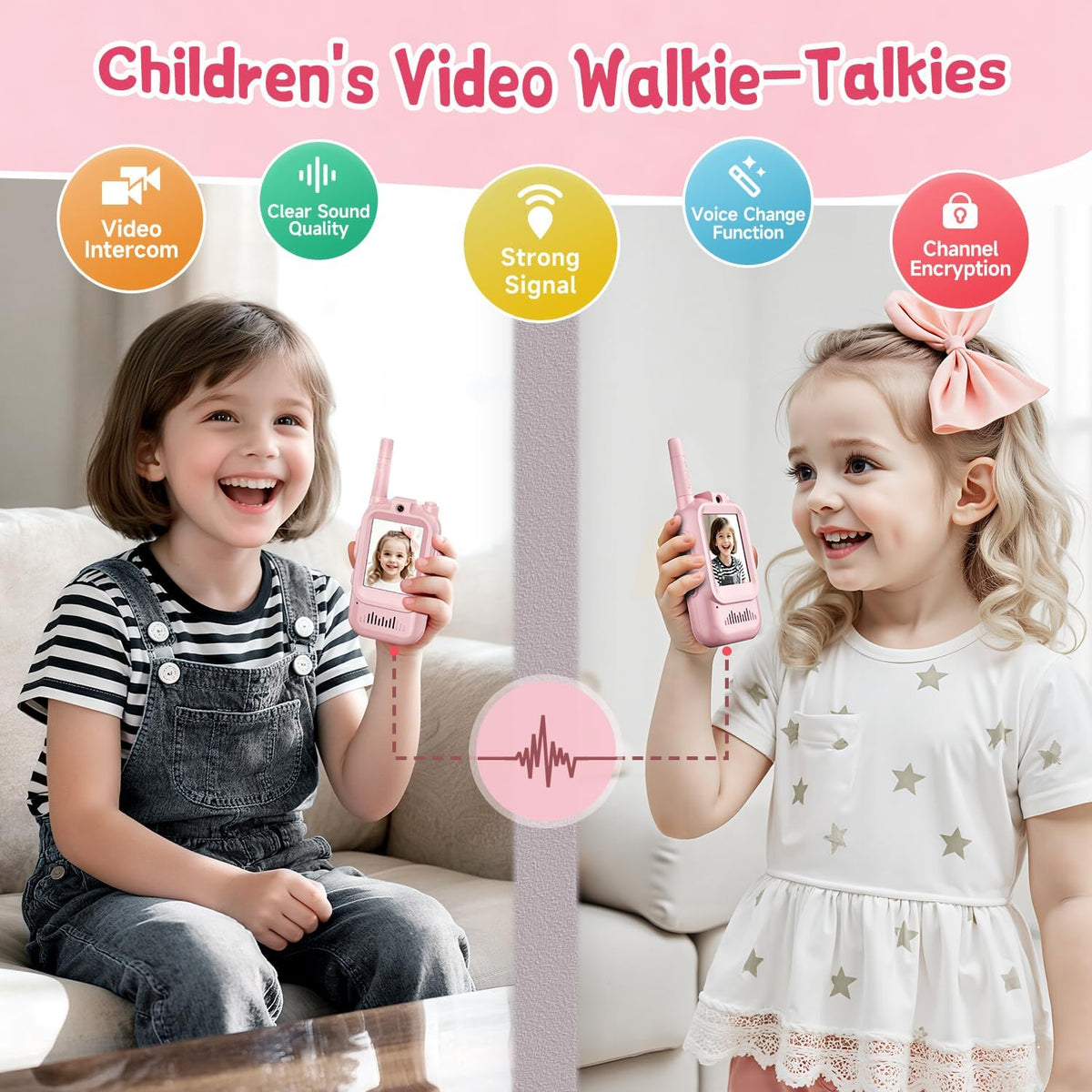 Kids Video Walkie Talkies - PINK/PINK - image 3