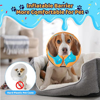 Grand Line Donut Inflatable Collar for Dogs and Cats, Soft Recovery Dog Cone After Surgery, Protective Pet Neck Cone for Small, Medium, Large Dogs, Not Block Vision (Blue, M)