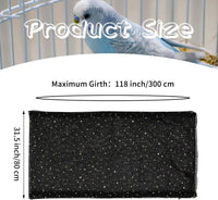 Bird Cage Seed Catcher, Large Bird Cage Cover - Black, Sequins Star - image 3