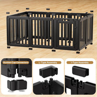 Dog Playpen Indoor, Puppy Playpen, White 23.6" H, 10 Panels - black / 10 / 30.3 inch Height - image 4