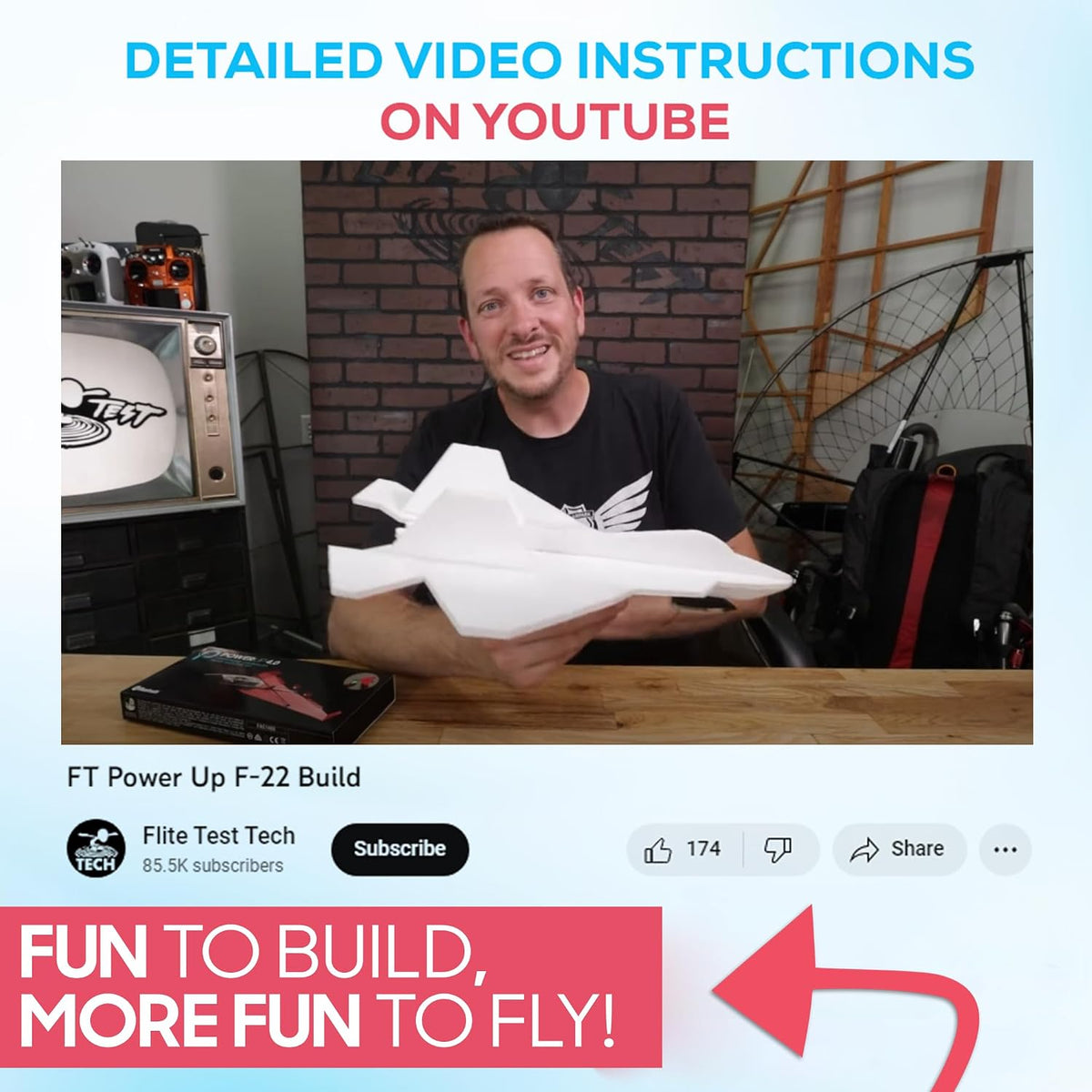 POWERUP 4.0 Dragon Paper Airplane Kit Smartphone App Controlled RC - F22 Kit - image 3