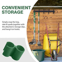 Pooper Scooper, Long Handle Dog Pooper Scooper, Heavy Duty Stainless Steel Rake with Tray & Spade Set for Pet Waste Removal, for Grass, Dirt or Gravel - Green