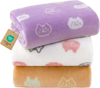 Luciphia 1 Pack 3 Blankets Super Soft Fluffy Premium Cute Cat Pattern - Cozy Kitties / 23x16 inch (Pack of 3)