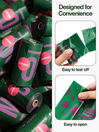 Dog Poop Bags with Dispenser - Silver-7 Rolls(105 Bags) - image 4
