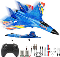 New Upgrade SU27 RC Airplane, Remote Control Fighter Toys - Blue