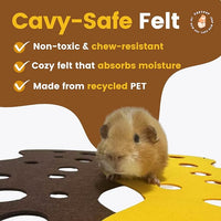 Guinea Pig Tunnels, Foldable Fleece Hideout Beds with Cheese-Hole Design, 2 Pack Modular Tunnel Set for Play and Rest, Brings Comfort and Enrichment to Guinea Pig Cages-Brown&Grey