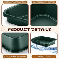 Uiifan 3Pcs Low Entry Cat Litter Box - Dark Green / 23 x 16 x 4.3 - image 3