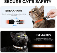 Reflective AirTag Cat Collar - Orange / Breakaway(8.5"-12") - image 2
