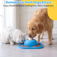 Slow Feeder Dog Bowls & Lick Mat for Liquid and Thick Treat - Medium / Blue - image 4