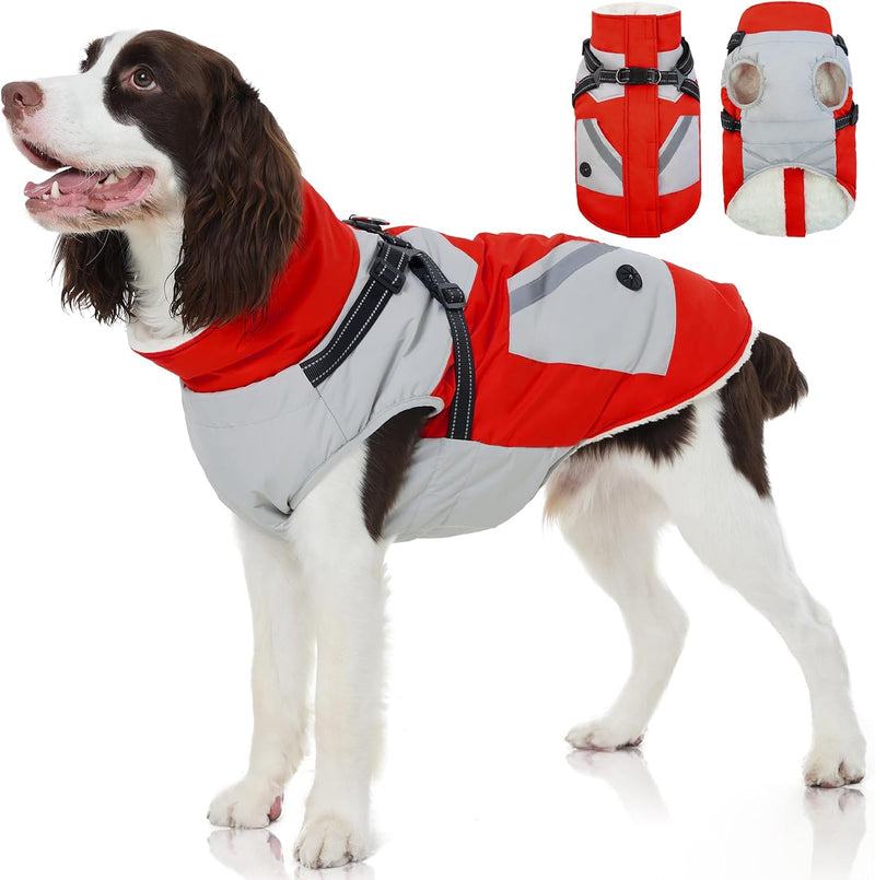 FUAMEY Dog Winter Jackets for Small Dogs - X-Large(chest:30in) / Red