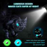 AirTag Cat Collar, Reflective Kitten Collar Breakaway – Essentials for Cats - Black/Luminous Blue - image 4