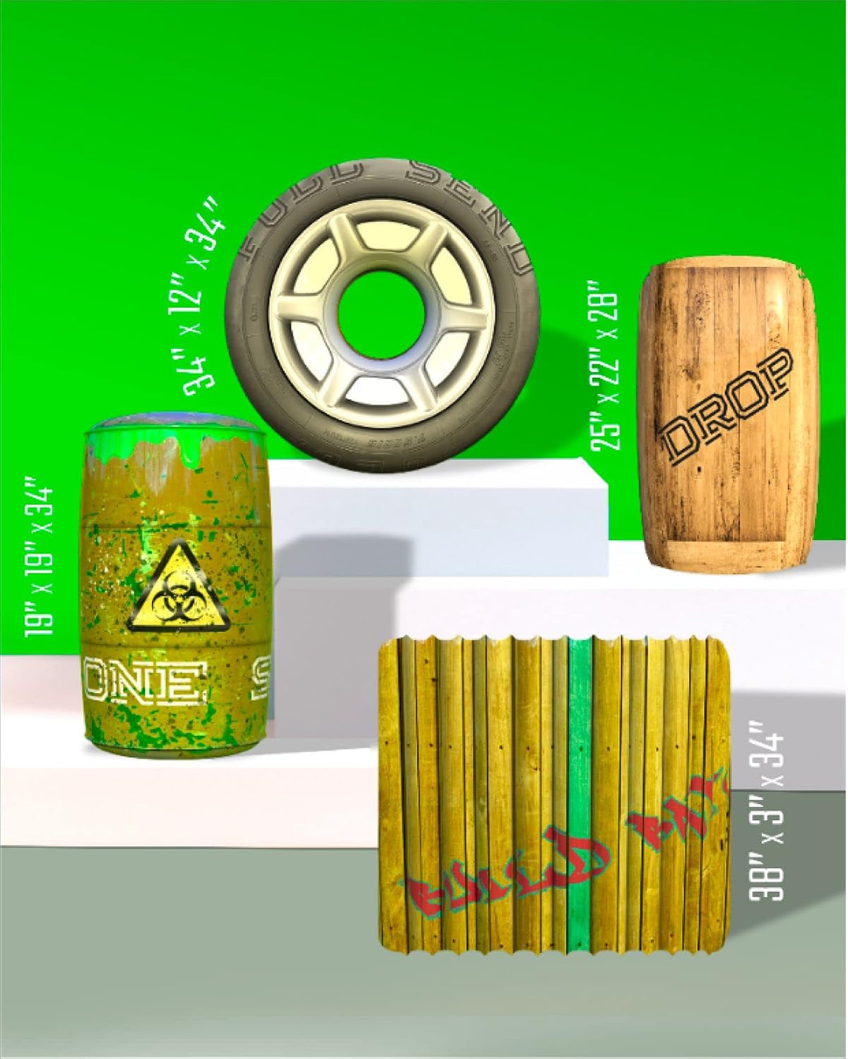 Skywin Inflatable Obstacles, Inflatable Battle Bunkers - 1 Pack / Green - image 2