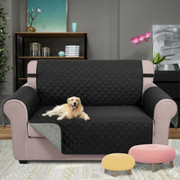 U-NICE HOME Loveseat Sofa Cover for 2 Cushion Couch, Dark Grey – Essentials for Pets - Black/Grey / 45''loveseat-small - image 2