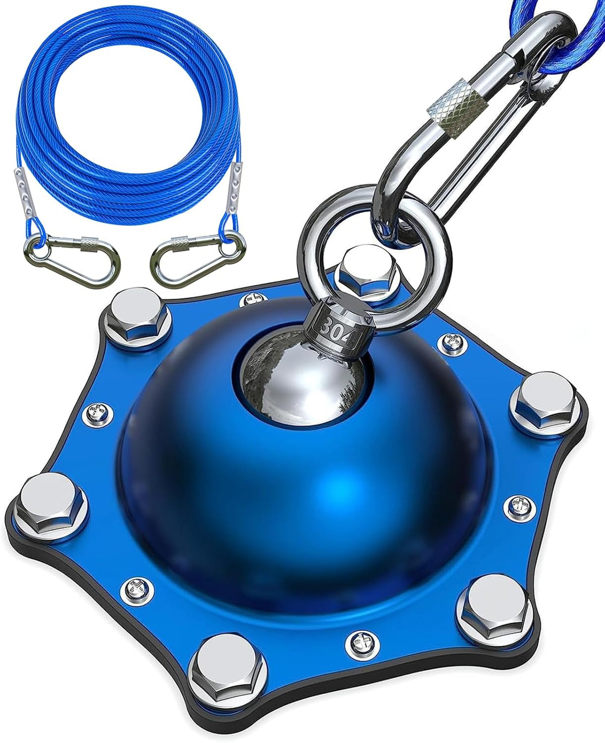 Dog Tie Out Cable and Stake for Camping, 360°Swivel Dog Run - 360° Swivel Dog Anchor/30ft Cable/150lbs