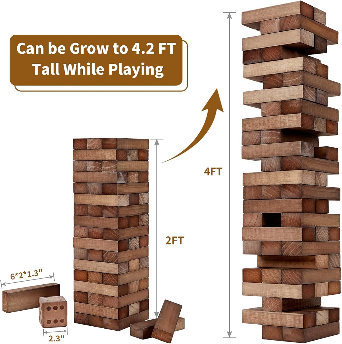 ApudArmis Giant Tumble Tower - L-4.2FT / Brown - image 2