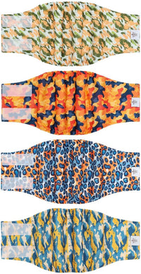 CuteBone Dog Diapers Male 4 Pack Puppy Wraps Reusable Doggie Belly - Urban Safari / S(11"-14")