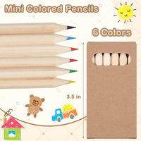 Ctosree mini colored pencils in kraft boxes, 6 natural wood pencils per box - view 11