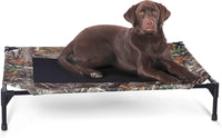 K&H Outdoor Elevated Dog Bed for Small & Medium Pets, Tan - Camo/Black Mesh / Large 42"L x 30"W