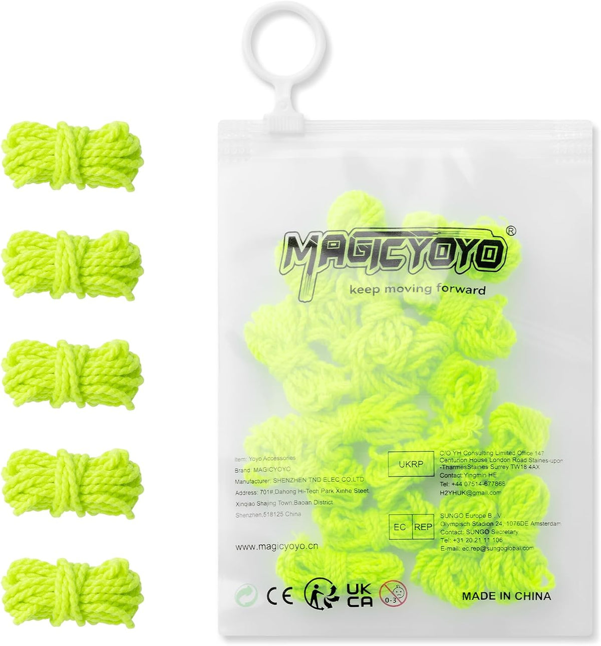 YOSTAR Glow-in-the-Dark Yellow Yoyo Strings, 100% Polyester - 15 Glow Yoyo Strings - image 2