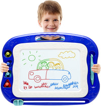 Magnetic Drawing Board,Large Doodle Board Toddler Toys for Girls Boys 3 4 5 6 7 Year Old Kids Gift - Blue