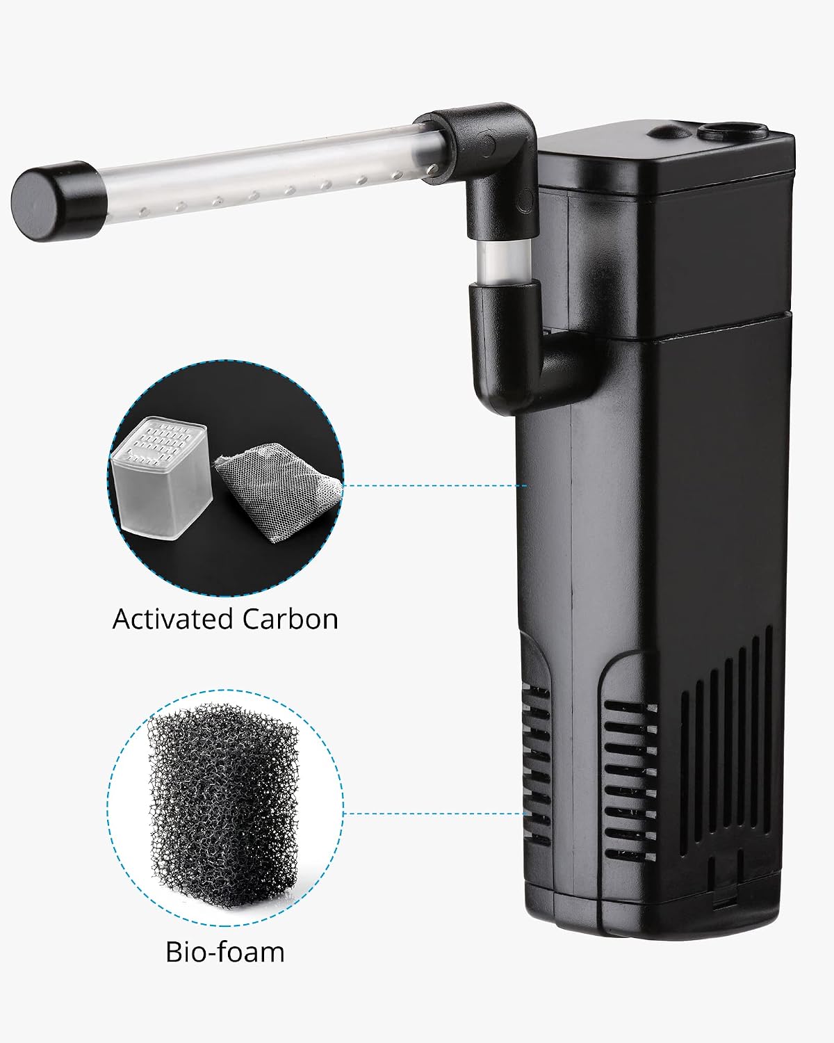 NICREW Internal Aquarium Filter for Fish Tank up to 5 Gallons - Magi mini: 2 - 5 gal - image 2