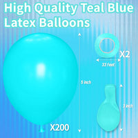 200pcs Balloons 5 Inch Assorted Colors - A18-teal Blue / 5inch (small) - image 2