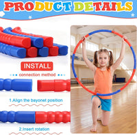 Vinsot snap together plastic hoops for kids in multicolor detachable sections - view 5