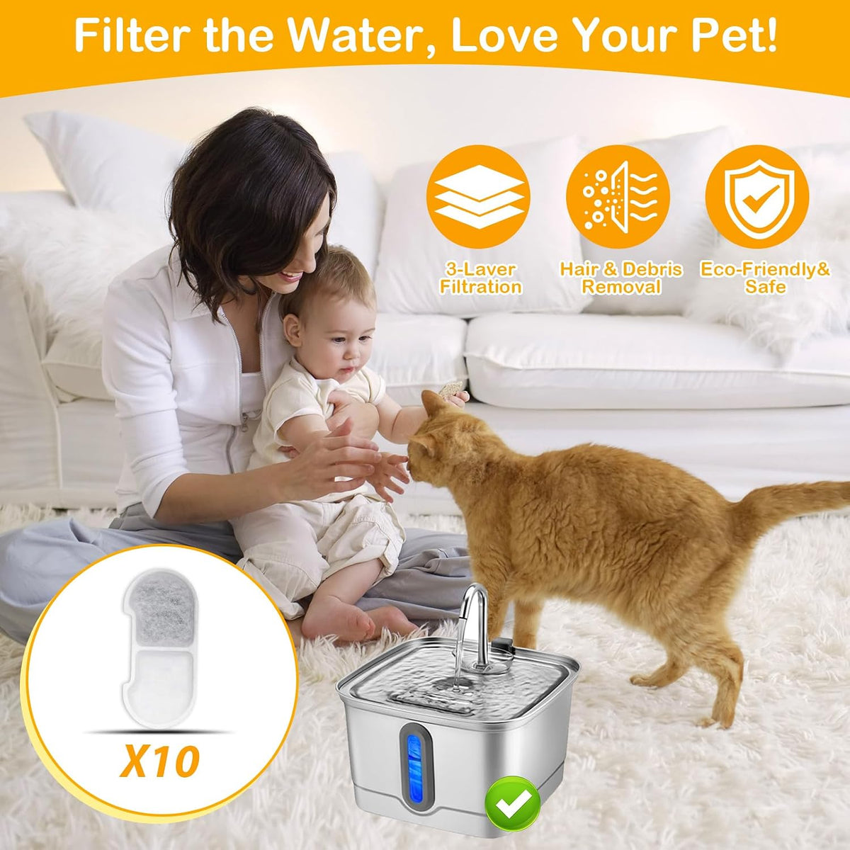 16+16 Pack Replacement Filters for SEIRMEP 101oz/3L Stainless Steel - 10 - image 2