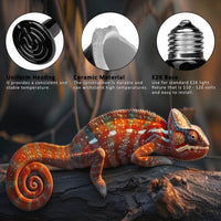 150W 2 Pack Reptile Heat Bulb - 75w-small to Medium Tank - image 3