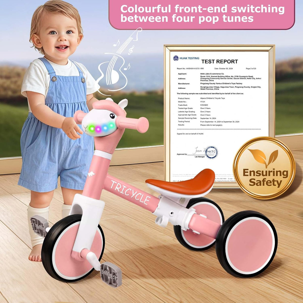 Tricycle for Kids 1-3 Year Olds - Basic Pink - image 3