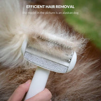 Self Cleaning Grooming Brush for Shedding Pets Rake Gently Removes Loose Undercoat Mats Tangled (Pink)
