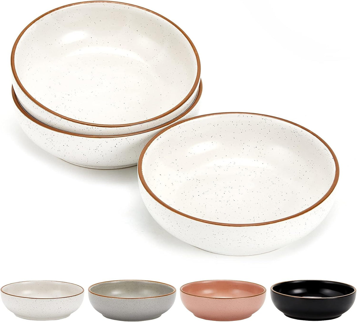 Ceramic Cat Bowls, Howise Pet Bowl Cat Dishes for Food and Water - white