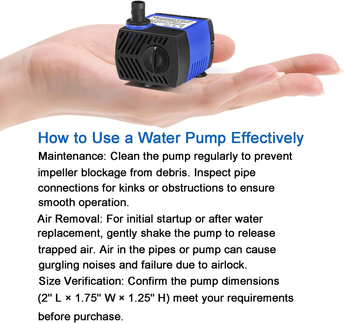 AQUANEAT Small Fountain Pump - 80GPH - image 4