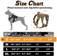 rabbitgoo Tactical Dog Harness for Large - Desert Camo / S(Chest:16.1"-31.5",Neck:15.4"-21.6",Back:7.1") - image 3