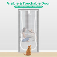 Reinforced Thickened Cat Screen Door - White / NEW Up-u Shape, Fits Door Size up to 38"x 81" - image 3