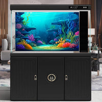Under The Sea Aquarium Background Turquoise Underwater World Theme - 36(W)x18(H)in / Cartoon Blue - image 2