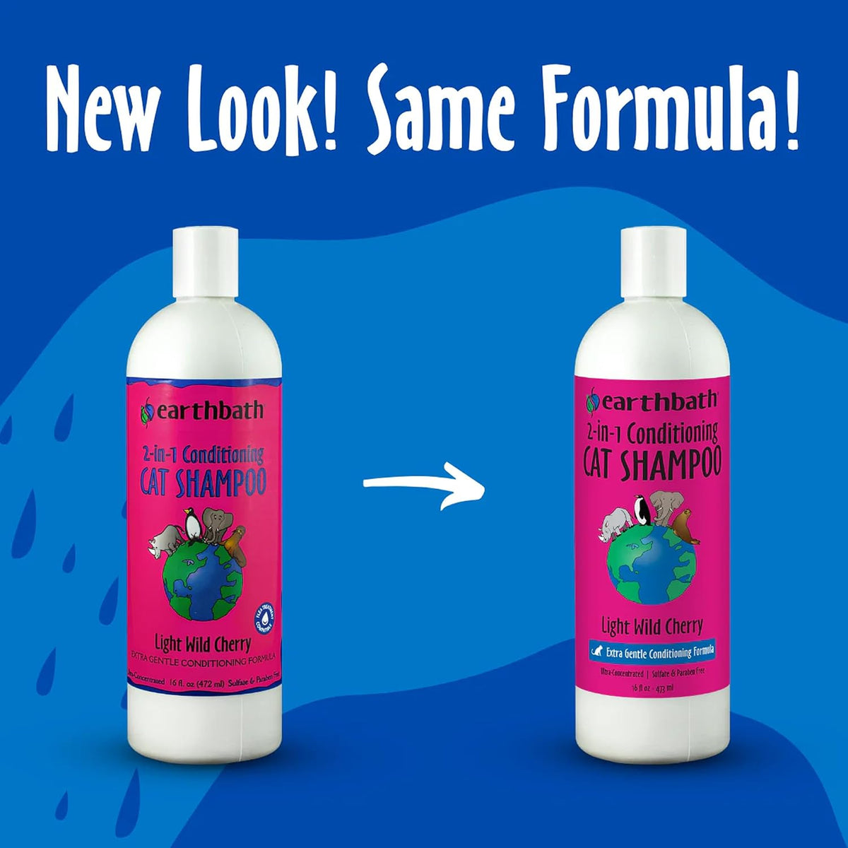 earthbath Wild Cherry 2-in-1 cat conditioning shampoo - view 2