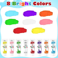 AROIC 8PCS Washable Finger Paint, Non-Toxic Finger Paints – Fun for Kids & Family - 8 Colors (2.1oz) - image 2