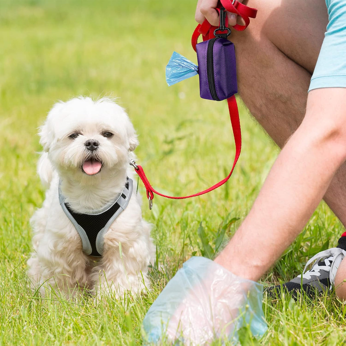 Dog Poop Bag Dispenser Holder Soft Waste Bags Roll Holders Leash Clip - 1 Count (Pack of 1) / 1PC Purple - image 2
