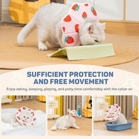 Avont Soft Cat Recovery Cone Collar, Adjustable Lightweight Kitten E-Collar for Small Dogs, Comfortable Neck Donut Stop Licking Scratching After Surgery -Strawberry(M)
